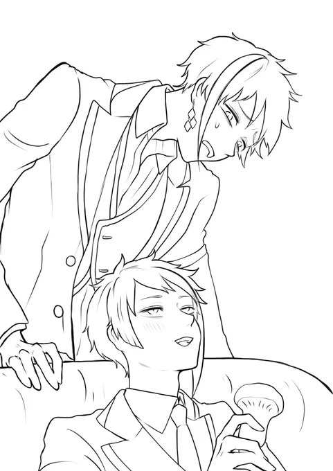 線画交換でぽけこ先生(@l_0818 )の線画に着色させていただきました!!!₍ ◝('ω')◟ ⁾⁾₍₍ ◝('ω')◜ ₎₎ 