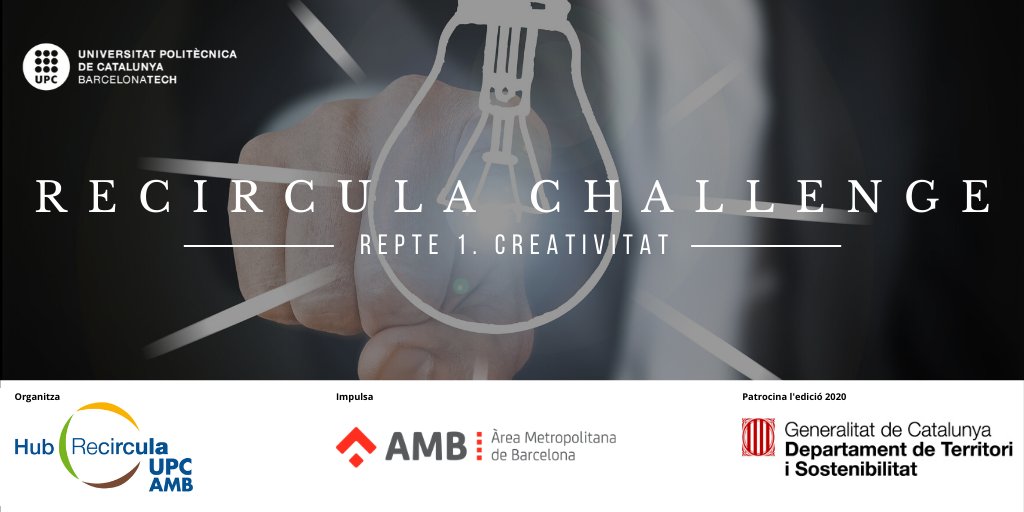 EEBE_UPC's tweet photo. S'inicia el 1er Repte, pels equips, de la final del #RecirculaChallenge2020 : Creativitat‼️
#EEBE_UPC @sostAMB @UPCSostenible @mediambientcat https://t.co/JT3d7kX9cK
