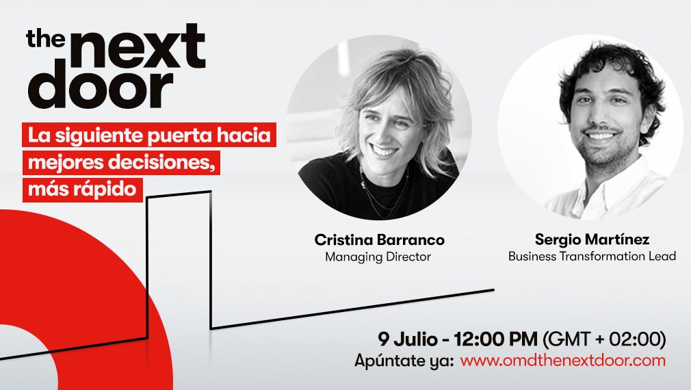 Regístrate en omdthenextdoor.com para asistir al último webinar The Next Door: la siguiente puerta hacia mejores decisiones más rápido. 9 de julio a las 12h (GMT+2)