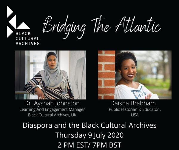 bcaheritage's tweet photo. TOMORROW: #BCAevents & Daisha Brabham present #BridgingTheAtlantic: Conversations on Blackness - The first event of the series is ‘Introduction to Diaspora’ with Ayshah Johnston, BCA's Learning & Engagement Manager.
Thursday 9th July, 7pm.
Sign up FREE: https://t.co/Qt9lvNUlj4 https://t.co/PtEcb6GcGD