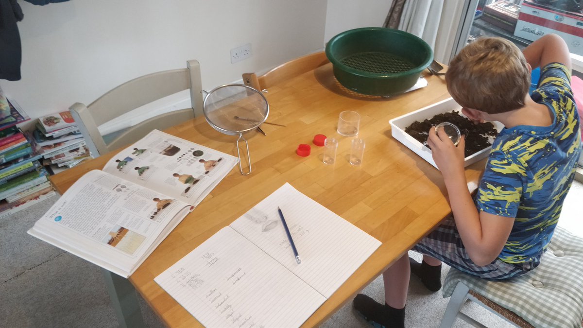 BomberBikeworks's tweet photo. @Y4WFA Ro did some extra learning from one of his science books on investigating the composition of soil! https://t.co/uDd3PQ0KQs