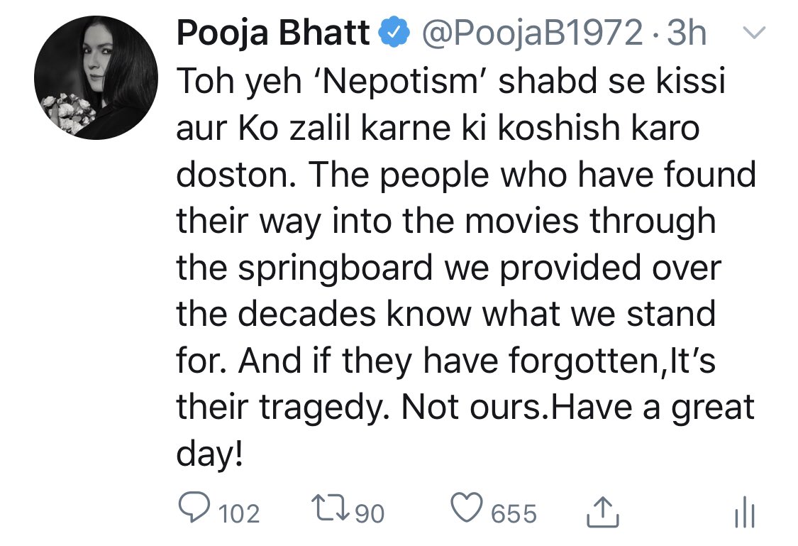 Pooja Bhatt tweet media