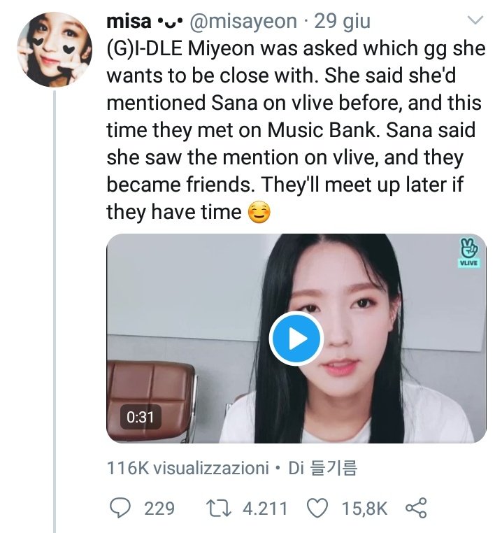Miyeon going viral for being in love with Sana @G_I_DLE