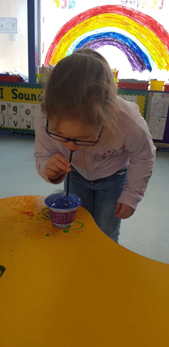 marys_rc's tweet photo. Reception Bubble C are enjoying blowing bubbles with paint #bubblesarefun https://t.co/jjpVAfJP3l