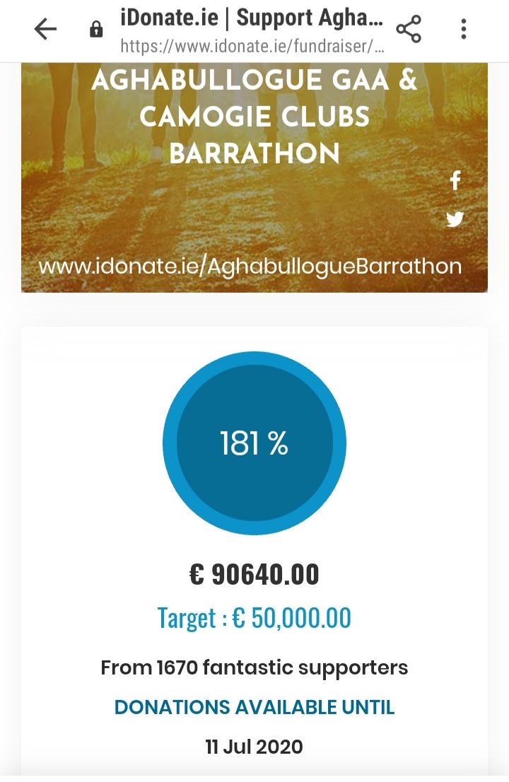 aghabulloguegaa's tweet photo. NEWSFLASH!! We have counted proceeds from buckets & lodged another €5240 bringing our total to an amazing €90,640. Link is still open if you want to top it up
https://t.co/hbXp7I3xoC
@OpinionLine96 @PaudieP @OfficialCorkGAA @CorksRedFM @irishexaminer @AoibheannPinkT @TodayFM https://t.co/xuE571ulei