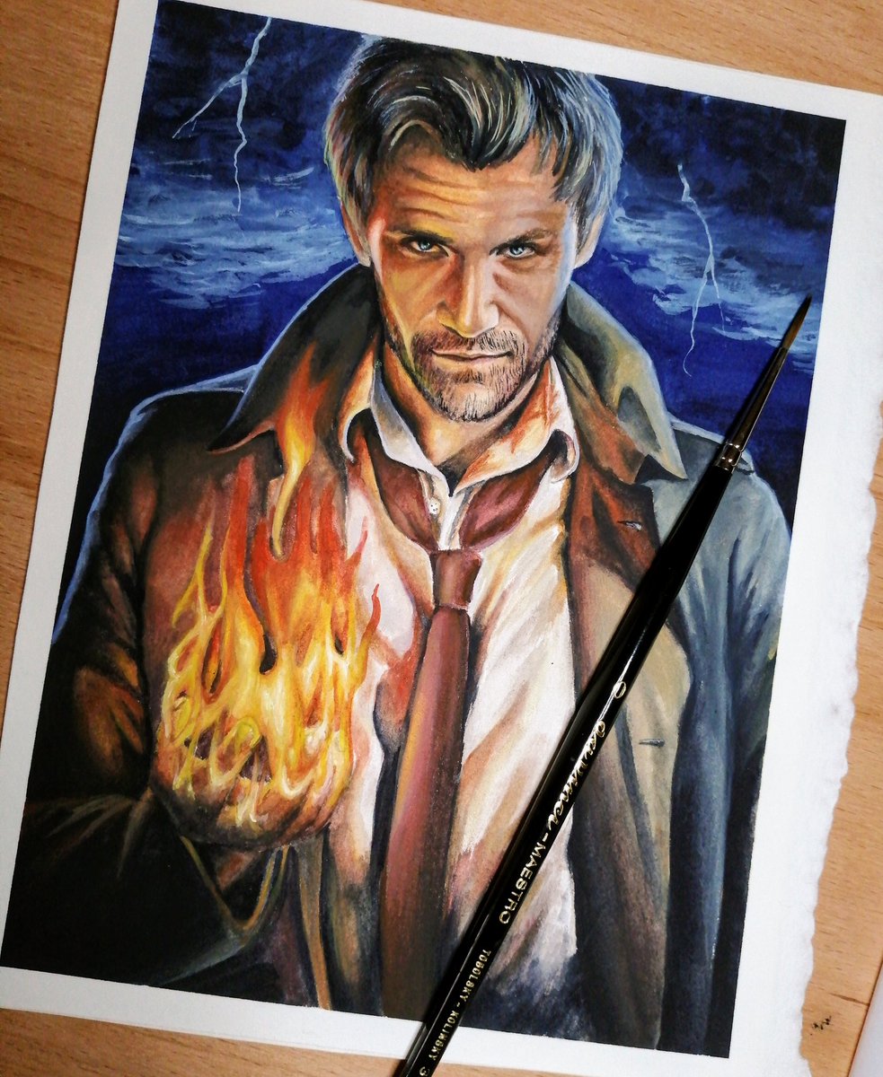 hardwiredweird's tweet photo. Finished my little gouache Illustration of @mattryanreal as John Constantine.
#constantine #legendsoftomorrow #bringbackconstantine https://t.co/ZCQALtkyAN