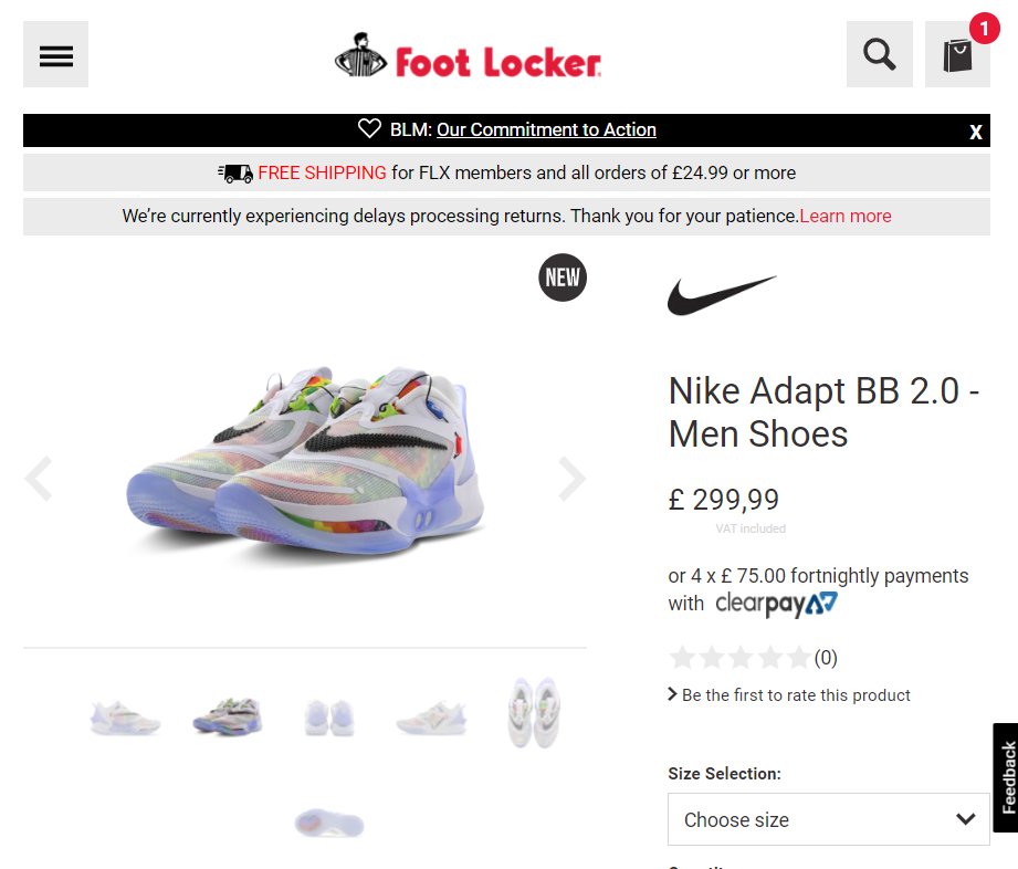 foot locker nike adapt bb