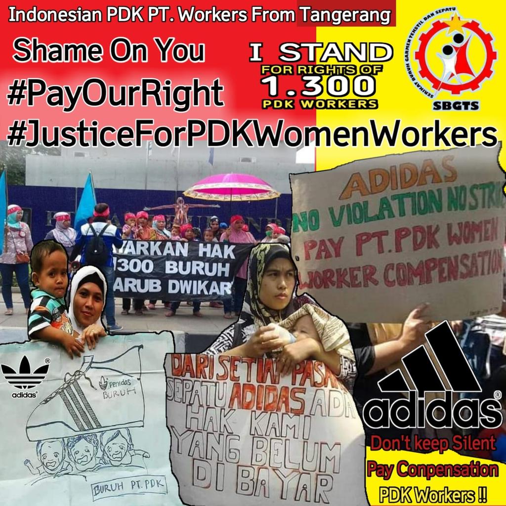 BuruhMizuno's tweet photo. They are women workers demand the right to decent wages,good working condition &amp; freedom of association. But they are dismised, 8 year fighting but adidas &amp; Mizuno silent. Shame On You
@adidas @adidasUS  @MizunoFootball @MizunoRunningNA
#PayOurRights
#JusticeForPDKWomenWorkers https://t.co/Y5G66WzgV6