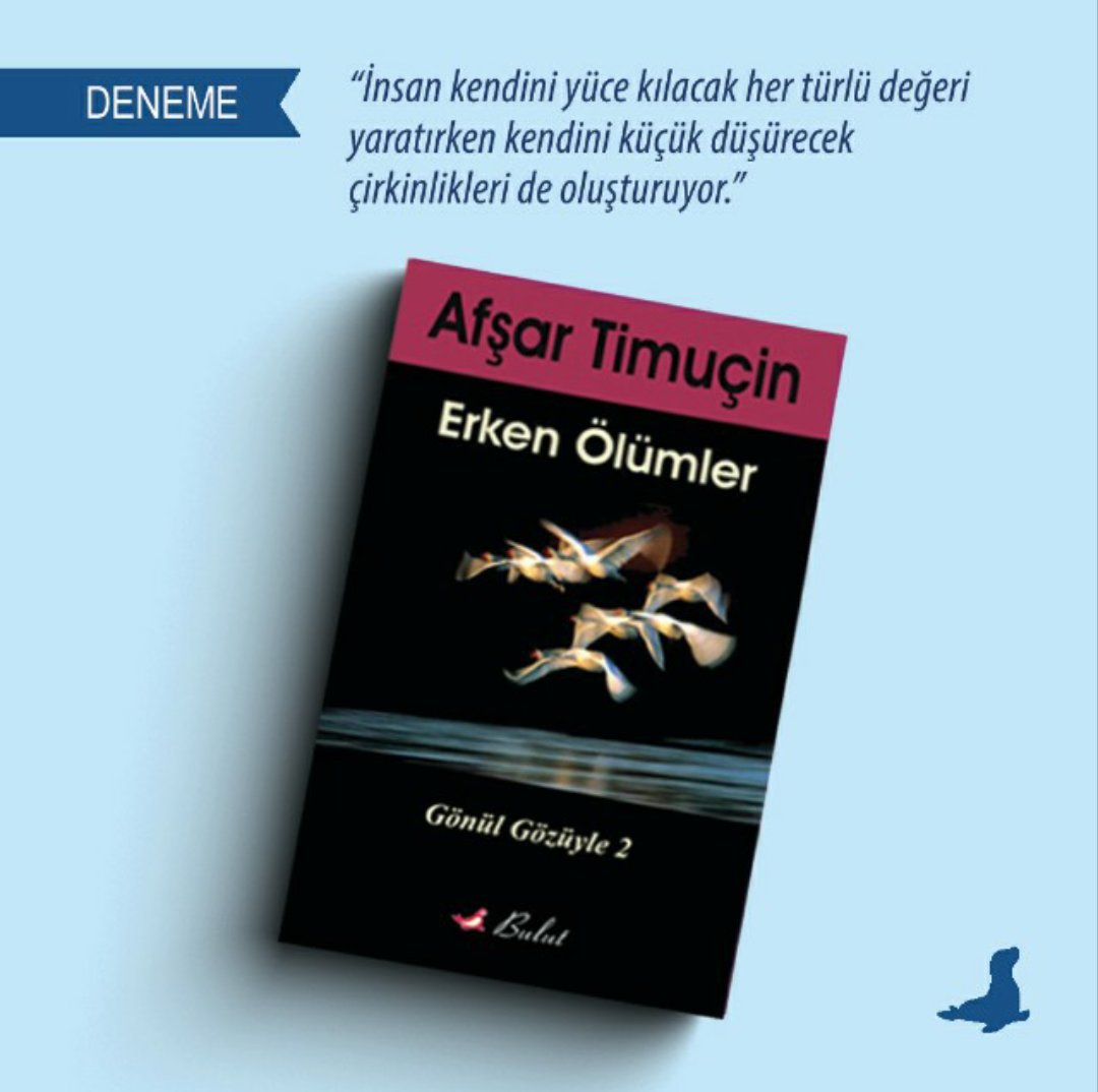 Gönül Gözüyle deneme dizisinin ikinci kitabı Erken Ölümler...

#afsartimucin #afşartimuçin #felsefe #filozof #denemeler #kitapyurdu #kitap #yaykoop #yaykoopkadıköy #dayanışmayaşatır #okuryorum #okuryazar #carsamba #8temmuz