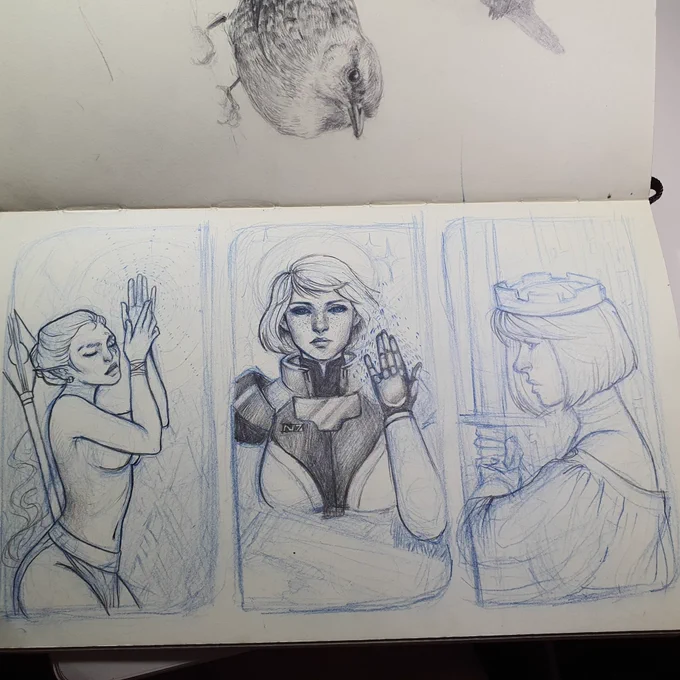 Sketches from my bioware phase nung 2013-2014??? Ang saya ko dati dami kong time 