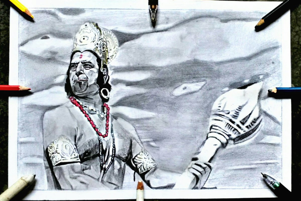 Rahul42885387's tweet photo. I presents a pencil sketch of Great Late Dara Singh Ji💪�� (Hanuman) from Ramayan🙏 

It tooks very hard work from making 😌
Please promote, like &amp; share 
@artist_sarvesh #artistrahulgautam #symbolofpower #hardwork #indianartist #realmard #wrestler #greatactor #GreatDaraSingh https://t.co/2CezcfFrue