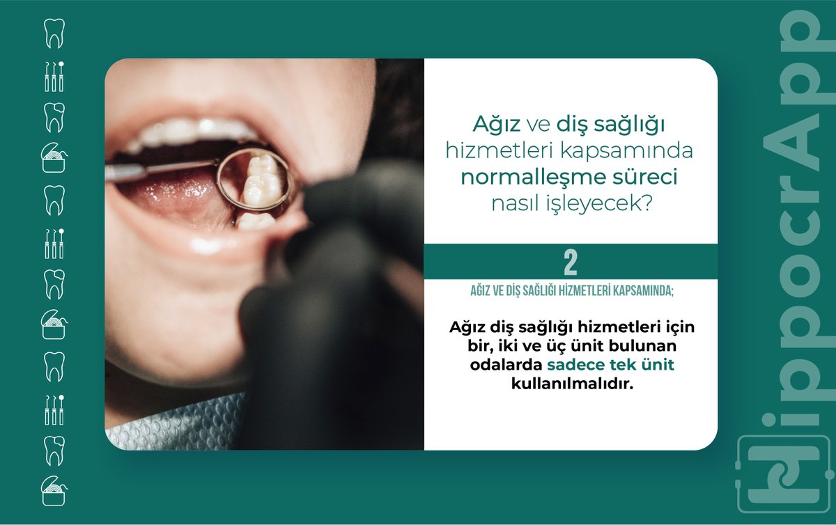 MedklikApp's tweet photo. Ağız ve diş sağlığı hizmetleri kapsamında normalleşme süreci nasıl işleyecek?
https://t.co/RduUFeMI6g
#HippocrApp #Tıp #Hekim #DişHekimi #Vaka https://t.co/0pUa8DPrvk