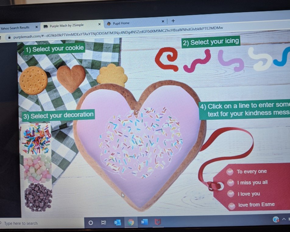 StLeonardsDunst's tweet photo. A lovely 'kindness cookie' created on @purpleMash by Esme. #eyfs #dunston #penkridge #stafford #schoolcomputing #smallschool https://t.co/uLTocN3S8s