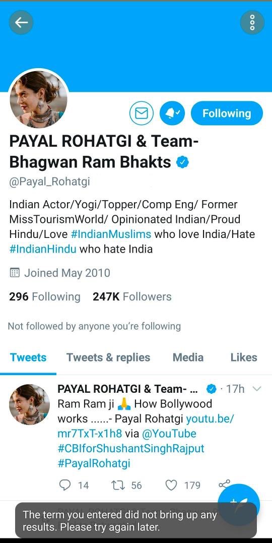 IamMayank_'s tweet photo. We want @Payal_Rohatgi’s account back..
This is very unfair.. @TwitterIndia 
we request you to kindly restore her account asap. RT and support everyone 
#BringBackPayal #PayalRohatgi https://t.co/8yGQ8thK2m