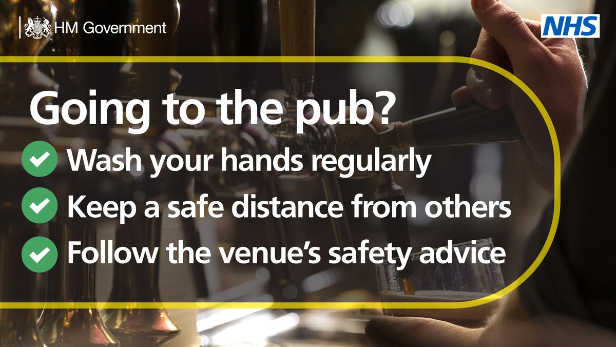 If you're heading to a pub or restaurant today, make sure you follow any new safety measures and if it's too busy, go home. 

You will also be asked to provide the venue with your name and phone number to help stop future outbreaks. 

More info ⬇️

bit.ly/3iDidkl