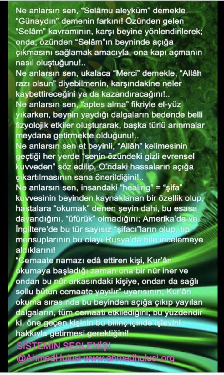 ahdavud's tweet photo. “#Fiiller, #niyetlere göre #değerlendirilir” #buyruğunu #işitmişsindir #Efendimizin.
“#Müminin #niyeti #fiillerinden #hayırlıdır” #buyurduğunu da! Öyle ise bu konuda çok önemle #dur!..

A.H. https://t.co/WHlMpqhujL