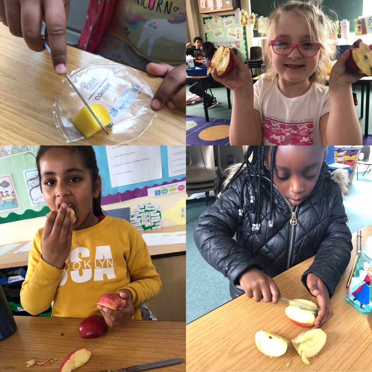 LHSNurture's tweet image. Cutting our fruit into halves and quarters @LHS_Watford @HeadLHS @PSTLHS #MathsEveryoneCanAtHome #math