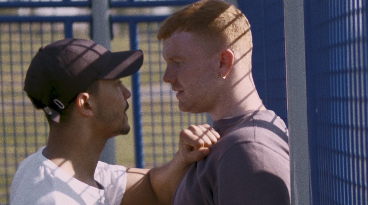 Rival gang members share an unguarded moment of vulnerability caught in deeply expressive wide-screen in @Palmer291's subtle basketball short 'Judas'. Learn more at DN >> wp.me/p2qgHB-sOD #premiere #interview #LGBTQ #shortfilm #judas #basketball