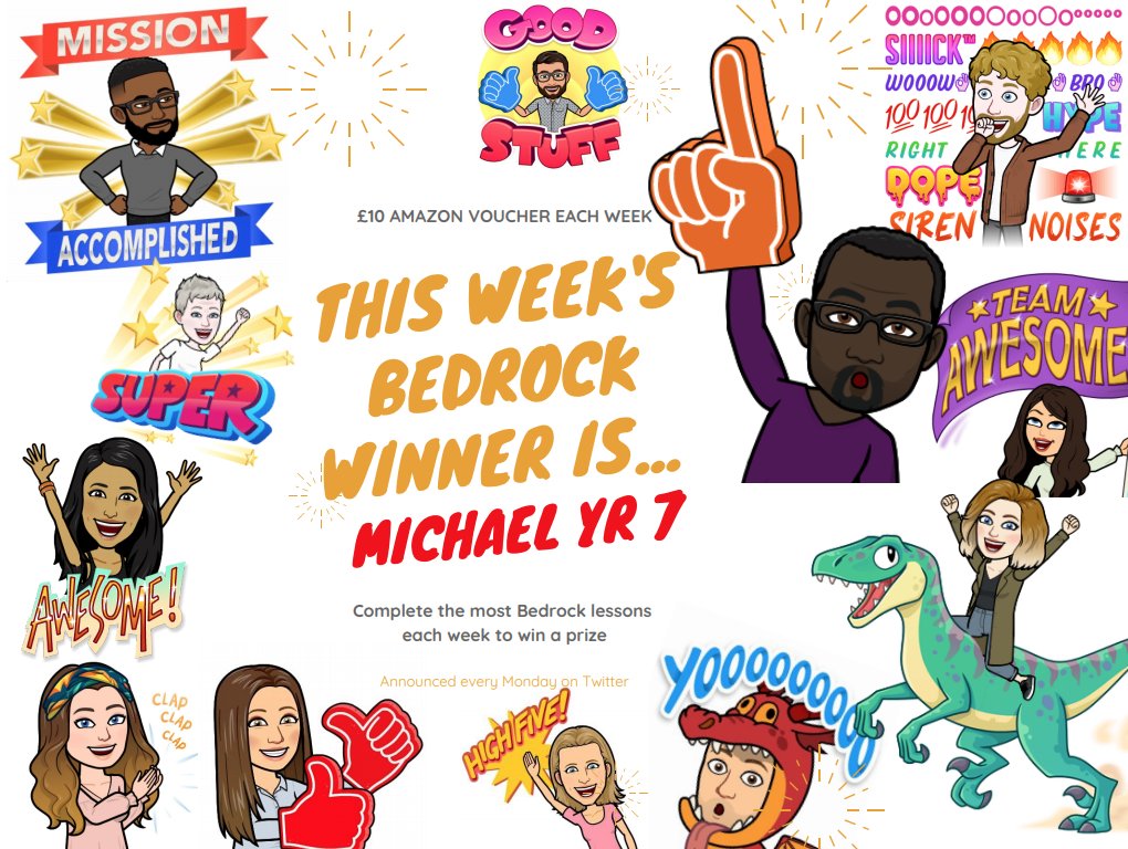 EnglishHato's tweet photo. Well done Michael! Consistently in the top 5, you have made it to the number one spot! The voucher is yours! #bedrockcelebration #vocabmatters @Bedr0ckLearning @HarrisTottenham #hardworkpaysoff https://t.co/Otkg94P4IO