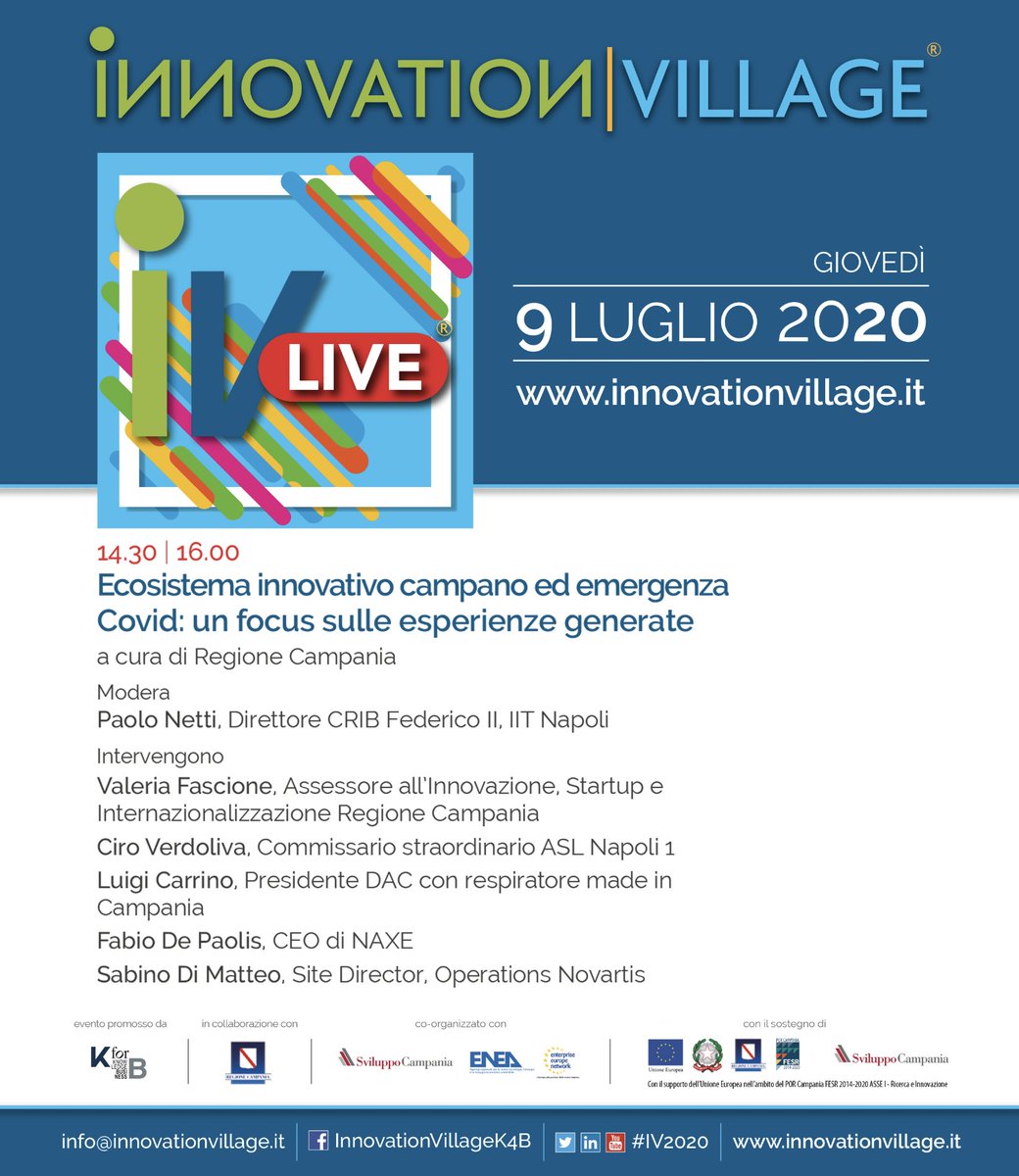 NAXEsrl's tweet photo. NAXE partecipa all'evento organizzato da Innovation Village e promosso da Regione Campania sulle esperienze generate dall'Ecosistema campano per l'emergenza Covid, mostriamo la soluzione e-Covid SINFONIA sviluppata in ambito telemedicina per Regione Campania. #innovationvillage https://t.co/6X4167Uey6
