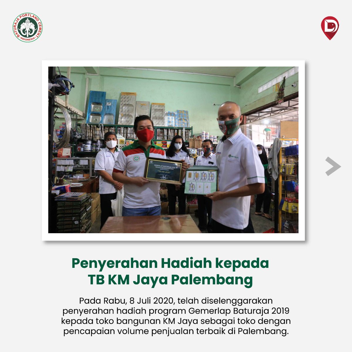 MarketingSMBR's tweet photo. 1/2. #ProgramGemerlapSMBR Dalam rangka mempererat tali silaturahmi & apresiasi kepada mitra bisnis, Semen Baturaja menyerahkan hadiah khusus kepada toko bangunan yang berhasil mencapai target penjualan melalui Program Gemerlap SMBR 2019.
#SemenTerbaik
#KualitasBaikMembangunNegeri https://t.co/5VaYMVHfGf
