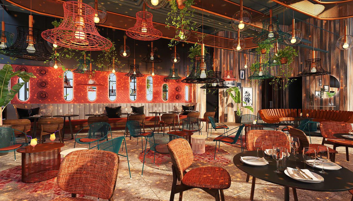 Alchemist_3D's tweet photo. Colorful restaurant render. @3drenderbot 
#3drender #3ddesign #3dinterior #restaurant #render #eatout #interiorinspo #interior123 #restaurantinterior #restaurantinspo #furniture #furniture123  #lighfixture #coloful #homebusiness #alchemistdesignstudio #3drenderstudio https://t.co/LOR3S8fLU4
