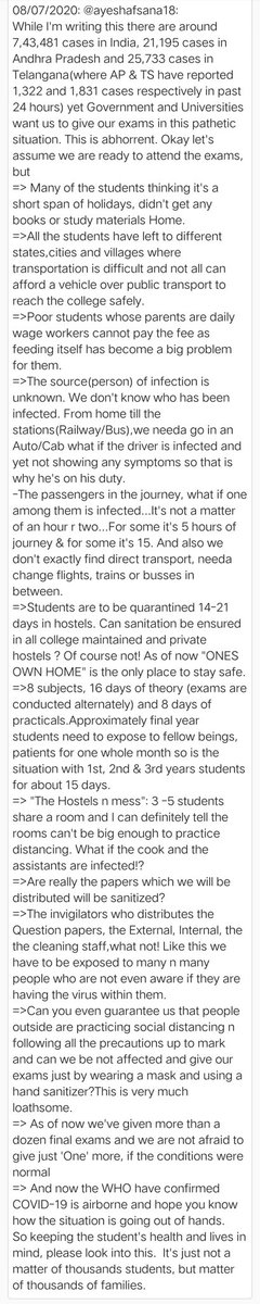 AyeshaAfsana18's tweet photo. @narendramodi @PMOIndia @ysjagan @YSRCParty @PawanKalyan @ncbn Plz look into this🙏 You are locking down all your party offices and secretariats but you want us to give exams?
#postponebdsexams #canceldentalexams #studentslivesmatter #COVID19 https://t.co/N7EXz69dQy
