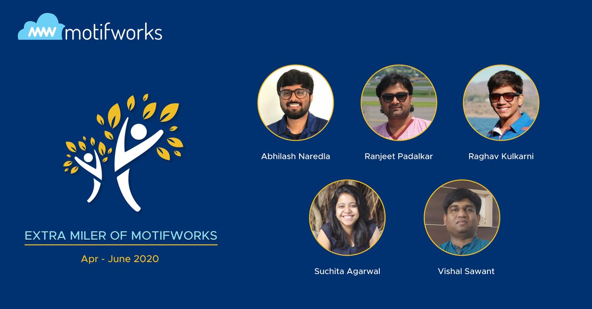 motifworks's tweet photo. We are extremely proud of our 'Extra Milers' for Q2 (Apr – June 2020). Their 'can-do' attitude during these unique times has been nothing short of inspiring.

BIG Cheers!

#MotifworksExtraMilers #Awards #Success #AzureSmart #DreamTeam #Kudos #LifeAtMotifworks https://t.co/qLG9dcJ2jC