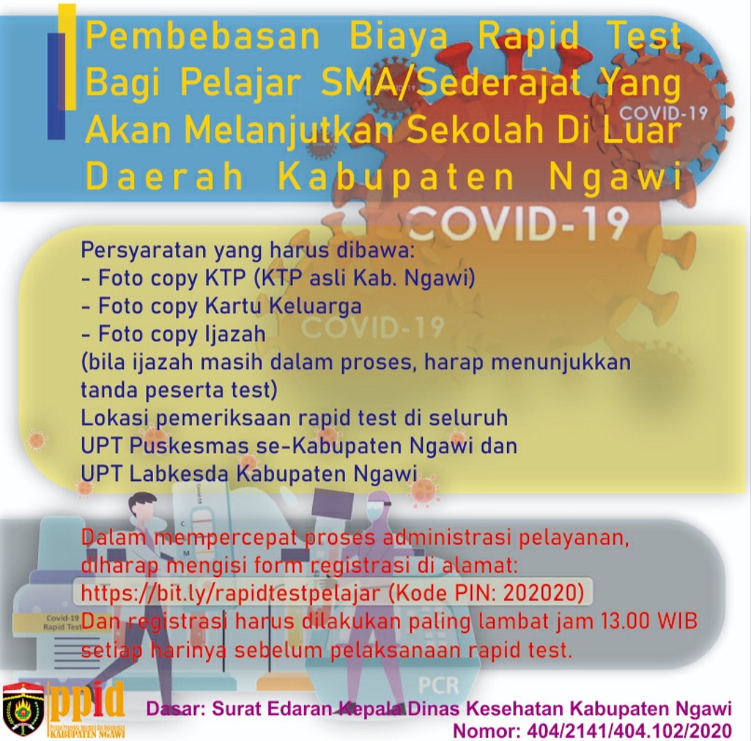 Ppid Kab Ngawi On Twitter Dan Registrasi Harus Dilakukan Paling Lambat Jam 13 00 Wib Setiap Harinya Sebelum Pelaksanaan Rapid Test Covid2019 Lawancovid19 Newnormal Ppidkabupatenngawi Negeringawiramah Ppid Kab Ngawi On Twitter Dan Registrasi Harus Dilakukan Paling Lambat Jam 13 00 Wib Setiap Harinya Sebelum Pelaksanaan Rapid Test Covid2019 Lawancovid19 Newnormal Ppidkabupatenngawi Negeringawiramah