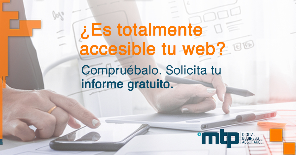 MTPdba's tweet photo. ¿Sabes si tu web es totalmente accesible? En MTP queremos ayudarte a detectar posibles defectos en esta materia. Pídenos un informe gratuito.
#accesibilidad #UXMTP
https://t.co/DoXusO3w9o https://t.co/VjyPe7J9Tu