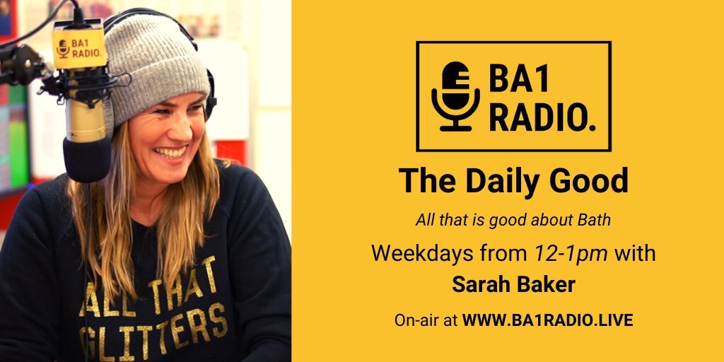 ba1radio's tweet photo. It may be a rainy 🌧 Wednesday but don’t worry because we have @SarahfromBath up next with the #DailyGood! @BathCarnival @BoysInMindUK @BathFlea @OTRbanes @Bathscape @parkyogauk @BathBizFest on-air at 12pm 🎧listen here: https://t.co/jhIL7ZhAZ8 #LocalRadio https://t.co/Tjj2096nsO