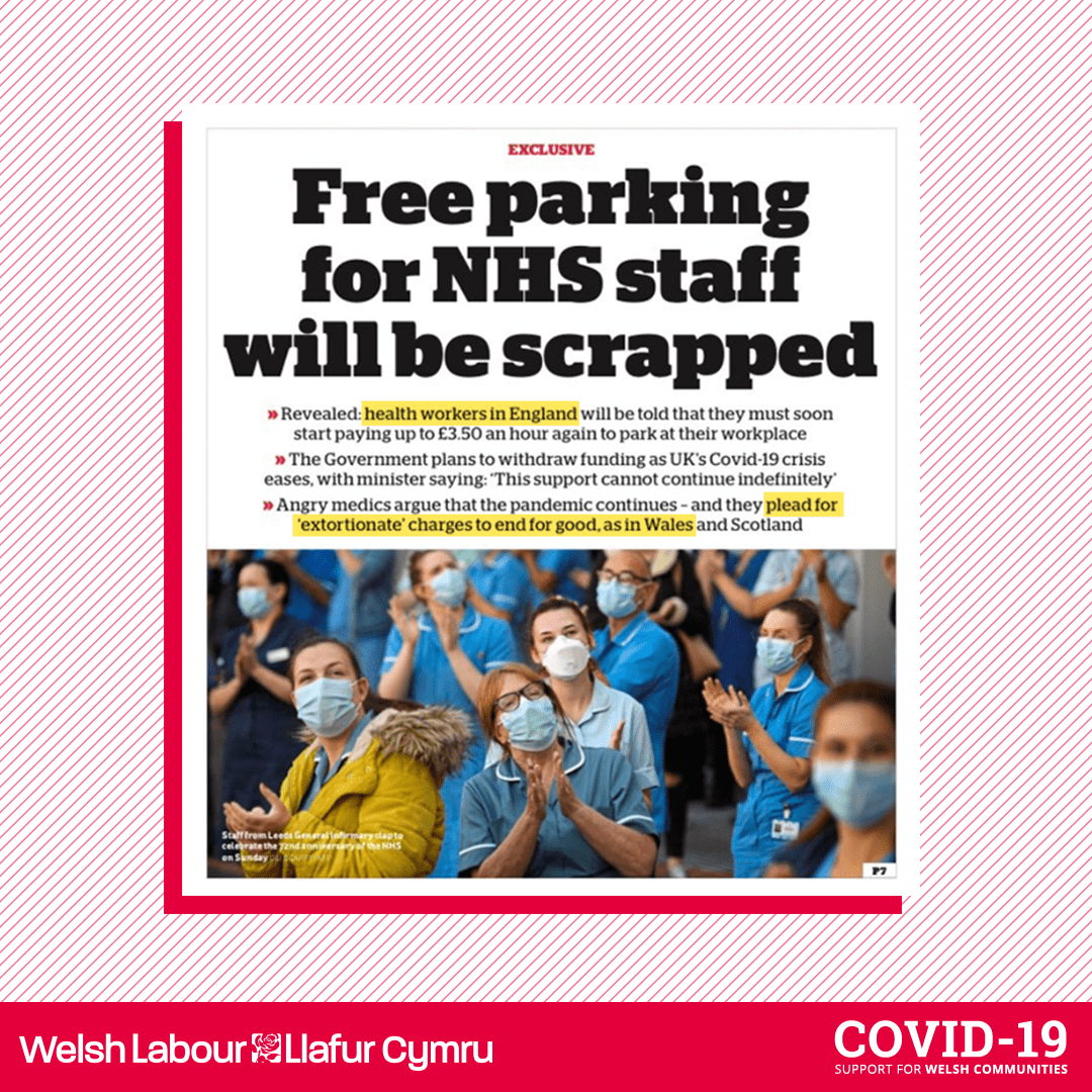 JGriffithsLab's tweet image. 🏴󠁧󠁢󠁷󠁬󠁳󠁿 Parking will remain free at NHS hospitals in Wales.

🌹 Charges were a tax on ill health and an extra cost on hardworking staff - so your @WelshLabour Government scrapped them.