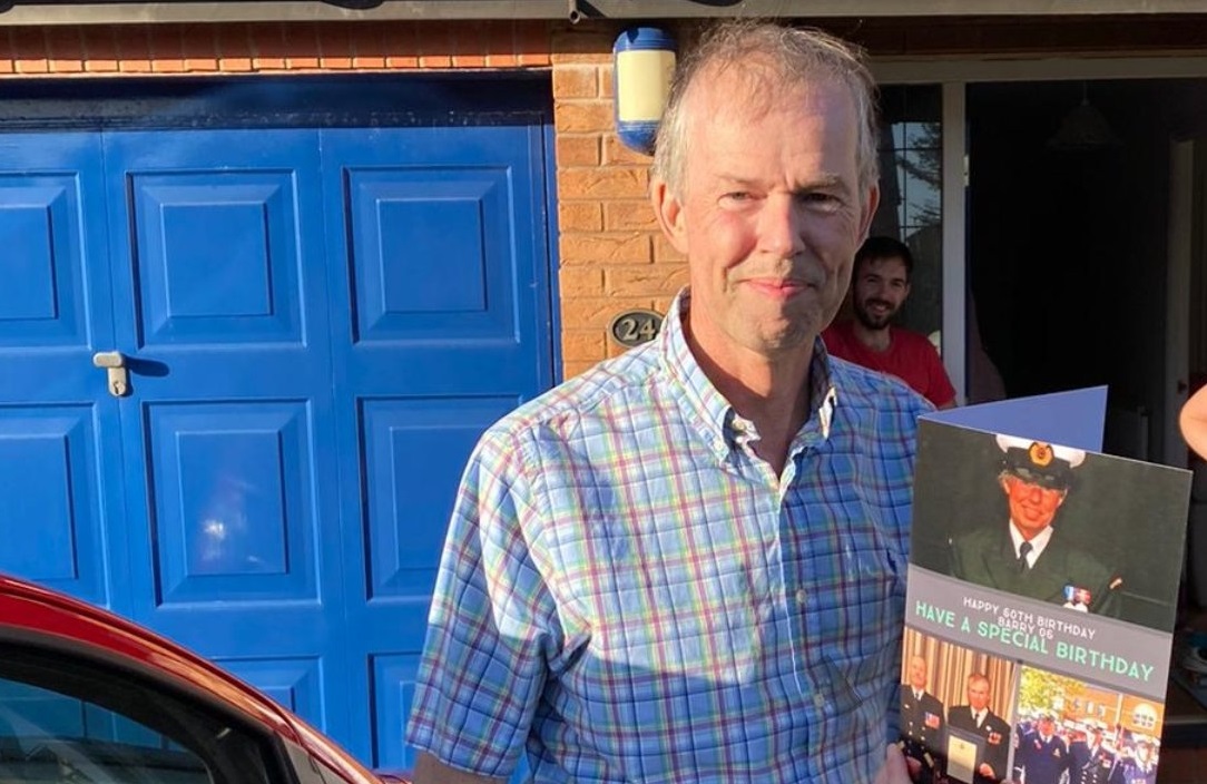 Coastguard volunteer Jon (<a href="/jon_d1/">Jonathan Dancey</a>) from <a href="/CoastguardBarry/">Barry Coastguard</a> turned 60 yesterday - Happy Birthday! He joined the Coastguard family in 1976 and has given thousands of hours to help others. #MaritimeSafetyWeek #ThankYou #999Coastguard