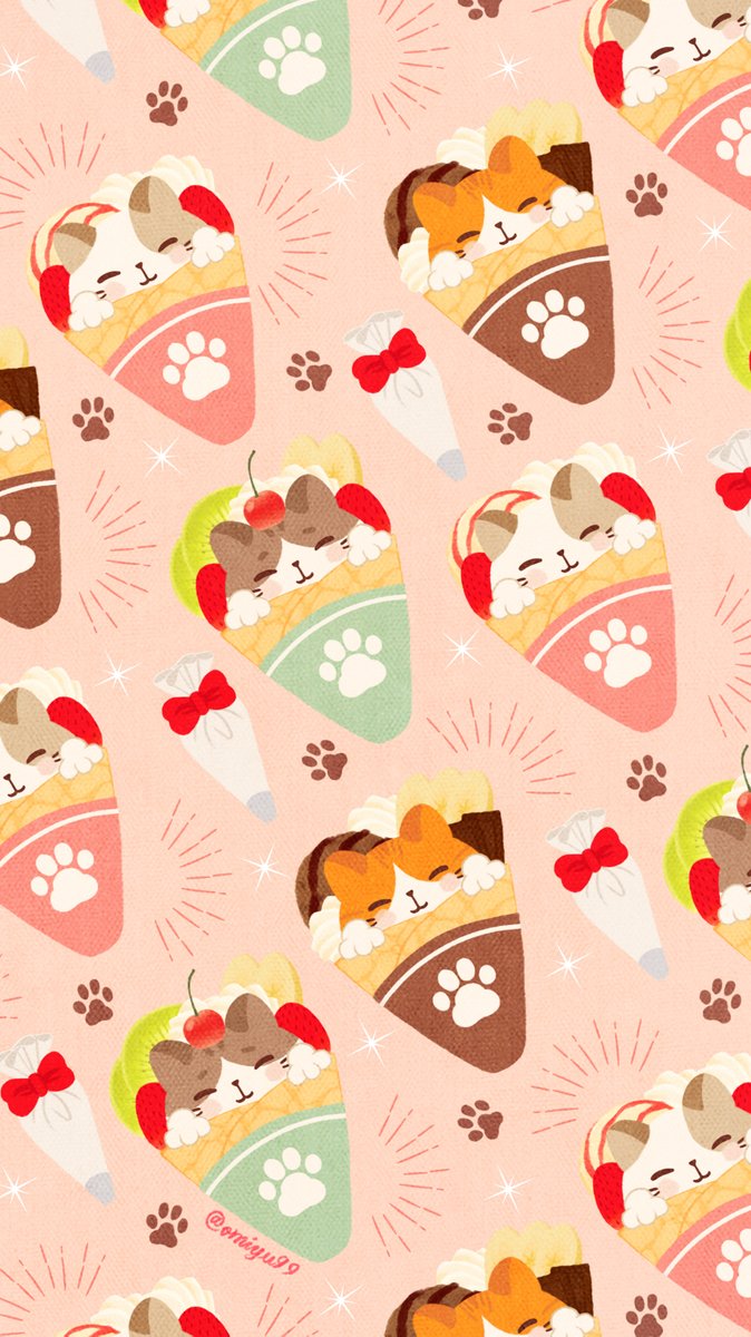 Omiyu ねこクレープな壁紙 Illust Illustration 壁紙 イラスト Iphone壁紙 クレープ Crepe ねこ 猫 Cat 食べ物 T Co Hadm19cygw Twitter