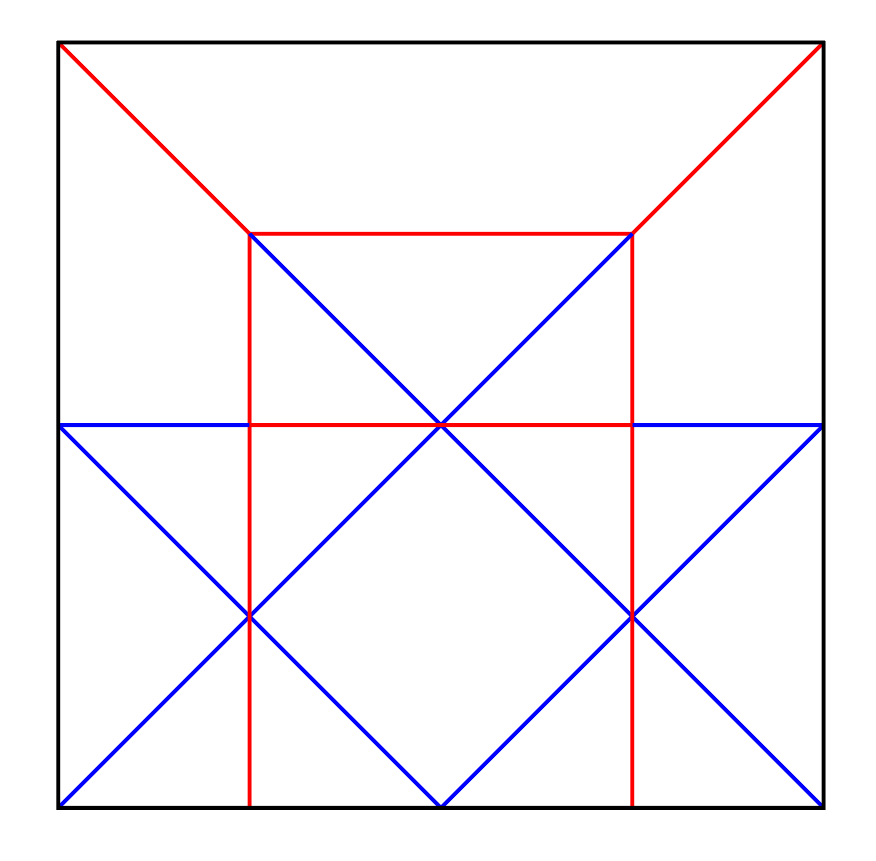 三谷 純 Jun Mitani V Twitter シンプルだけど意外と折りたたみにくい展開図 3分で折りたためたら 折り紙の中級者 以上 挑戦してみてくださいな 赤は 山折り 青は 谷折り です