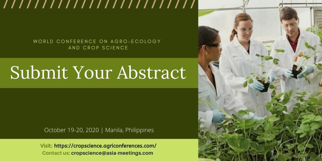 CropScience2's tweet image. Submit abstract at the earliest: cropscience.agriconferences.com/abstract-submi…