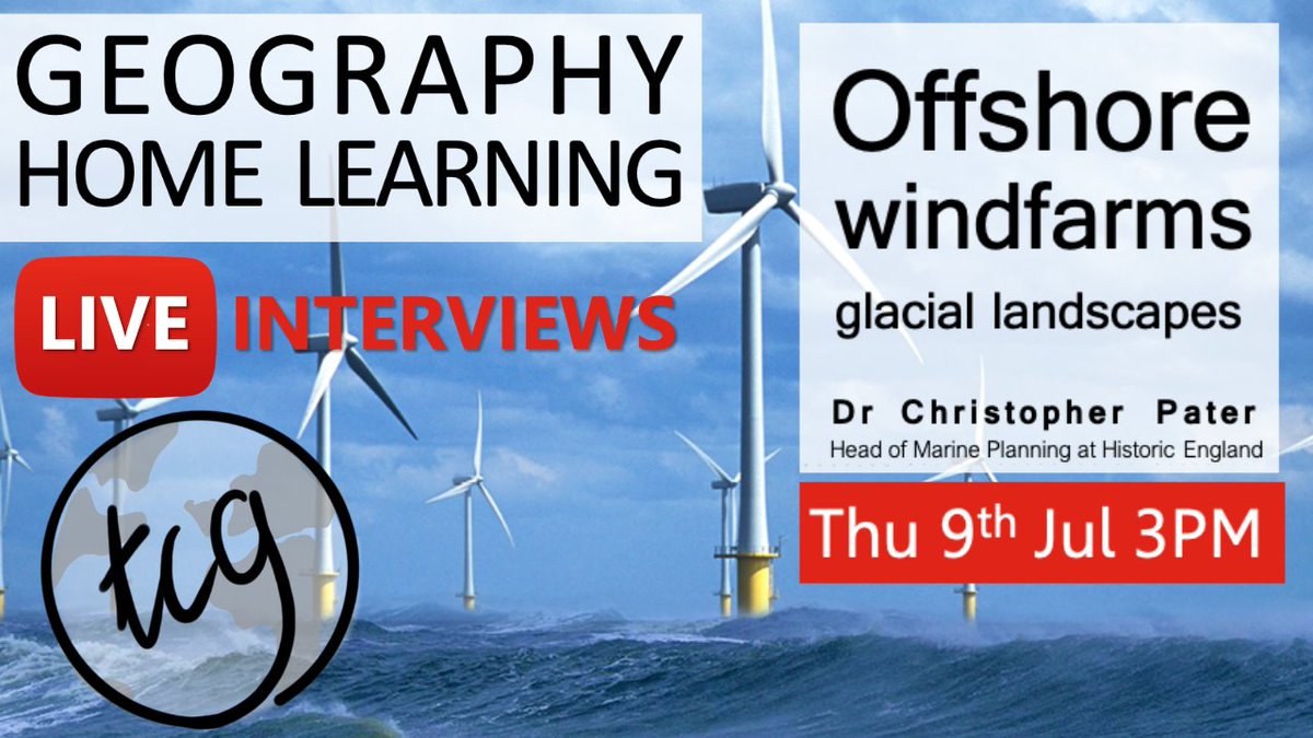 thecuriousgeog's tweet photo. Reminder: This Thursday at 3PM I will be interviewing Dr Pater and discussing what off shore wind farms can tell us about glacial landscapes in the UK! #geographyteacher #glaciation #waterandcarbon #geology  @HistoricEngland 

Please share! 

Link: https://t.co/LTQOSgMHN7 https://t.co/fhjAcSGYt5