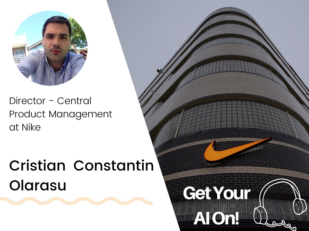 Ep. 8 of Get Your AI On! podcast is here, featuring 
<a href="/cristianctin/">Cristian</a> 
 - Director, Central Product Management at <a href="/Nike/">Nike</a> 👉 anchor.fm/get-your-ai-on/