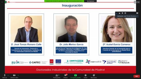 InNorMadrid's tweet photo. Ahora mismo! celebrando taller #COMPITTE sobre #Doctoradosindustriales con @joseto_romero Dir #innovación #caitec de @fuam_uam, Julio Merino de DG #Investigación e #Innovación #tecnológica @ComunidadMadrid y nuestra DG @InNorMadrid @_igarcia
➕info? no dudes en llamarnos! https://t.co/RPbWVoRTvf