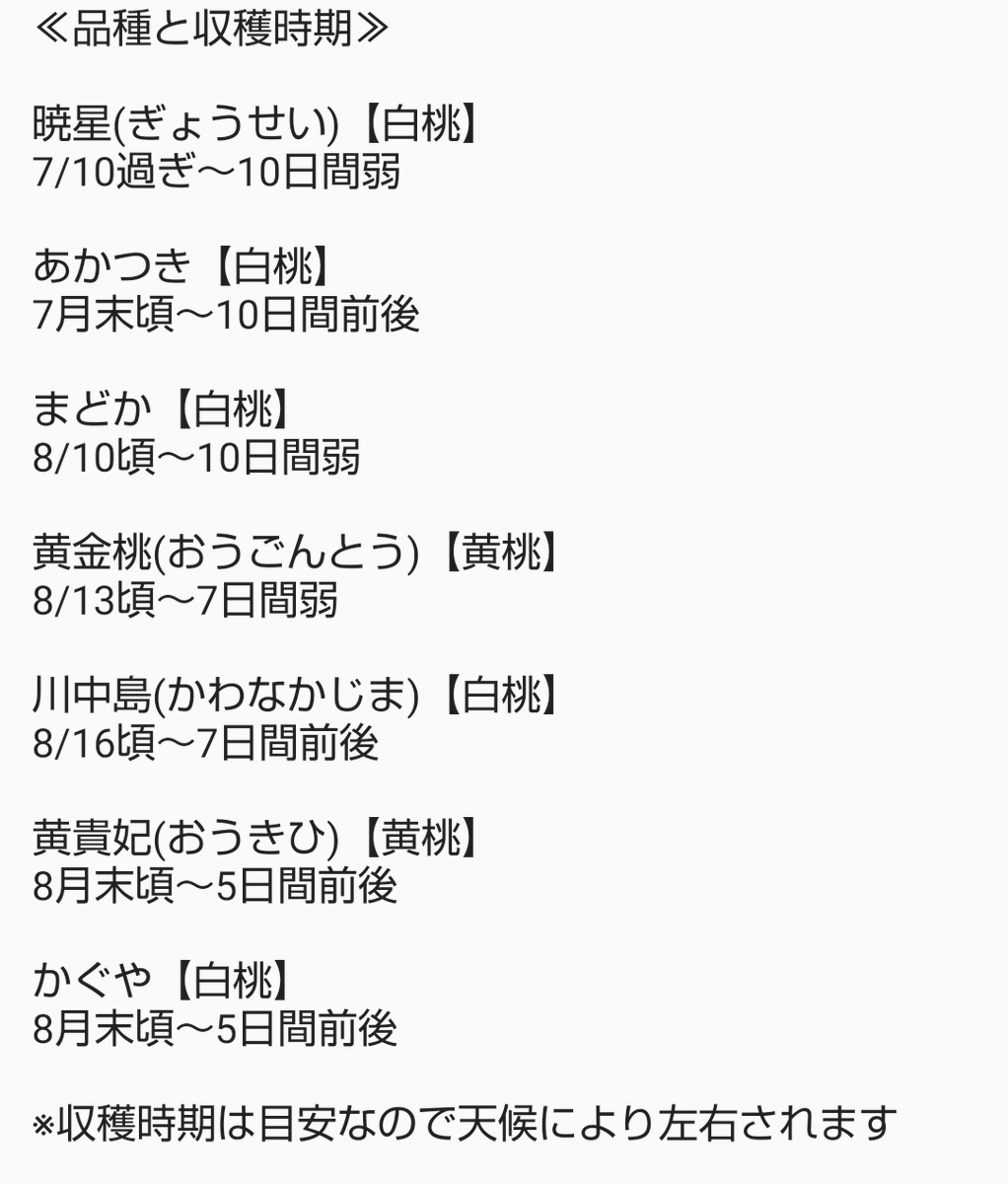 fukugouriki1's tweet photo. いよいよ桃の収穫の時期が近付いてきました！
品種や料金や注意事項などお載せします。ご注文頂ける際はぜひ御一読お願い致します。
仕事をしながらなので連絡が遅れたりや、PCやプリンターの新導入など不慣れな事もあり皆様にはご迷惑をおかけするかもしれませんが、どうぞよろしくお願い致します！ https://t.co/goa3xRuSwE