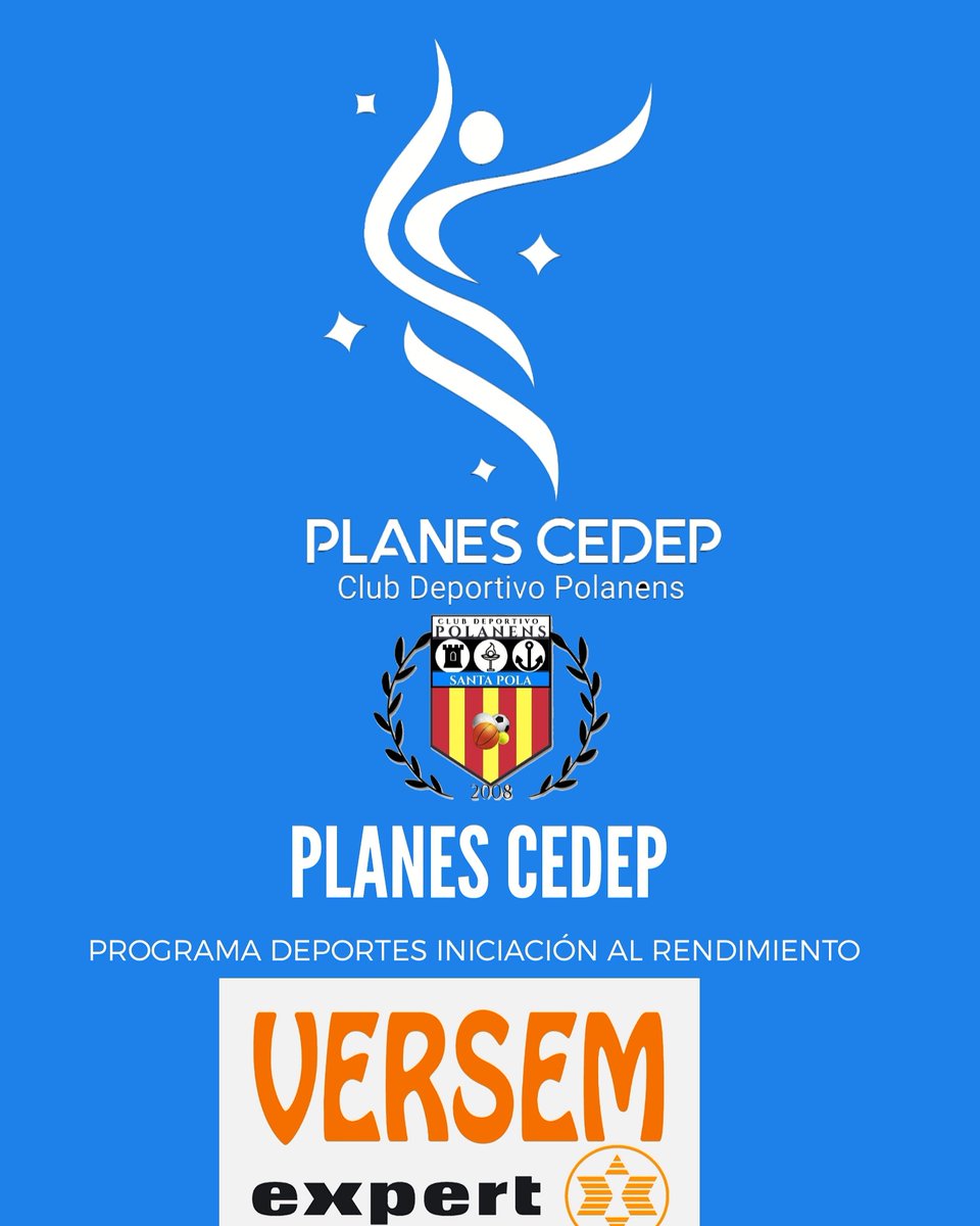 Seguimos la semana con más empresas que han apostado por nuestro proyecto de los Planes CEDEP 

Hoy anunciamos a Expert Versem  que colaborará con un programa para deportes de iniciación al rendimiento

Agradecer su aportación para el deporte base del <a href="/CDPolanens/">Polanens Santa Pola</a>
#planesCEDEP