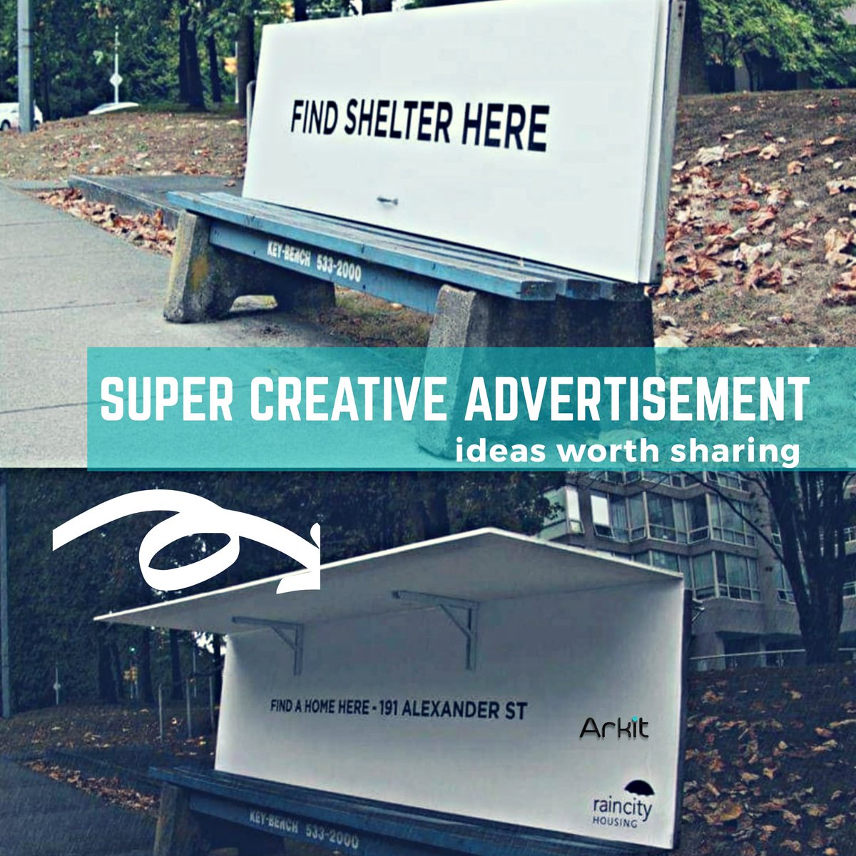 arkitglobal's tweet photo. This image got all our #attention by creating such an interesting and creative #buzz of a #realestate agency's #advertisement. What do you think? Have ever seen such creative advertisements. share your #experiences in the #comments below.
#creativeagency #realestate #creativeco https://t.co/RXUdmsUHrc