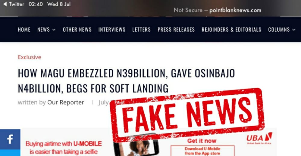 Salihu_Ndanusa's tweet photo. The web address is not even secure,and it a fabricated news, Just to make the @OfficialAPCNg government look corrupt.Please avoid such news it #FakeNews. https://t.co/dUWnwXodZu
