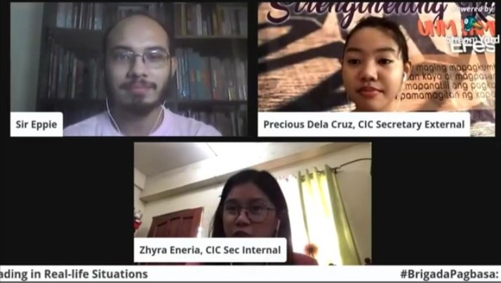 cicrmhsmanila's tweet photo. What a wonderful afternoon with Ms. Maria Rizza V. Lopez! Crusaders, always remember the things that you've learned from the 3rd episode of #BrigadaPagbasa series. Thank you for joining us, see you again tomorrow <333! https://t.co/08k9bZvId3