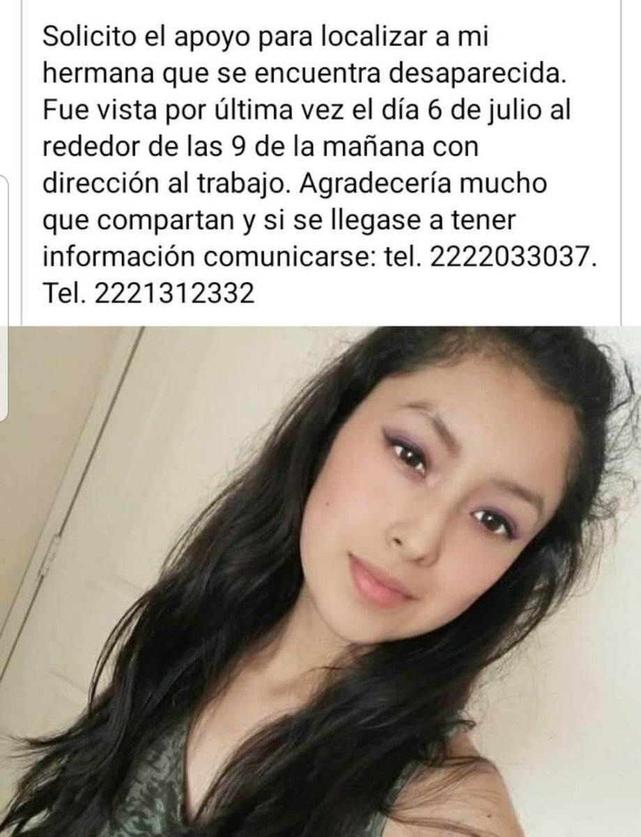 Urge localizar a Victoria Capilla originaria de San Pablo del Monte #Tlaxcala reportada como extraviada este 6 de Julio #LaRedCincoRadio RT #Puebla