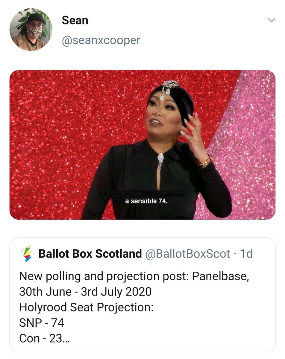 Ballot Box Scotland This Isn T A Comment On The Poll It S An Appreciation Of Someone Using A Direct Quote From Jujubee S Performance As Eartha Kitt In The Snatch Game This