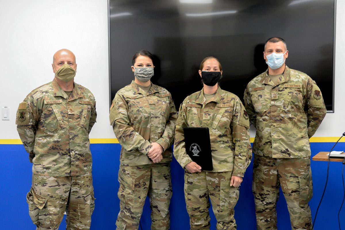 177thFW's tweet photo. The 177th Fighter Wing's newest First Sergeant, Master Sgt. Jennifer Hall, graduated from the First Sergeant Academy virtually. Hall will serve as the first sergeant for the 177th Civil Engineer Squadron. Congrats! https://t.co/B6Yu8FQJav