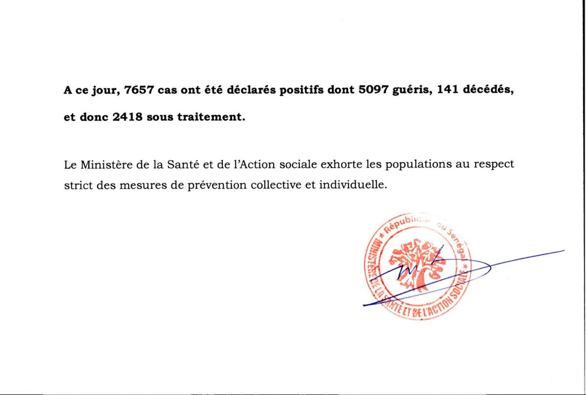 StatInfoSenegal's tweet photo. Détails des districts sanitaires et communiqué MSAS https://t.co/bxpfndGIBt
