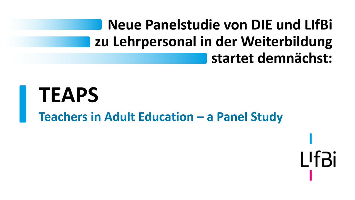 LIfBi_Bamberg's tweet photo. Wir freuen uns - gemeinsam mit dem @DIE_Bonn - über die Förderung unserer neuen #Panelstudie #TEAPS zu #Lehrenden in der Erwachsenen- und #Weiterbildung durch das @BMBF_Bund! 
https://t.co/JfxT93W650
#Bildungsforschung #Bildung #twlz #twitter #twittercampus https://t.co/crmNEPsjPs