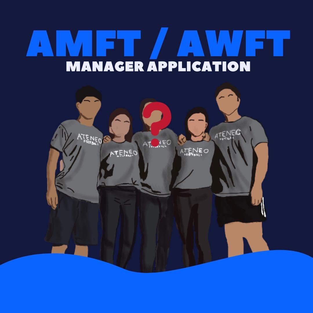 TheAWFT's tweet photo. The Ateneo Men’s Football Team along with the Ateneo Women’s Football Team are looking for student managers for the upcoming school year!

Apply now and be part of our One Big Family 💙

Open to all Ateneo de Manila University Loyola Schools students! https://t.co/BlSx2tLylI
